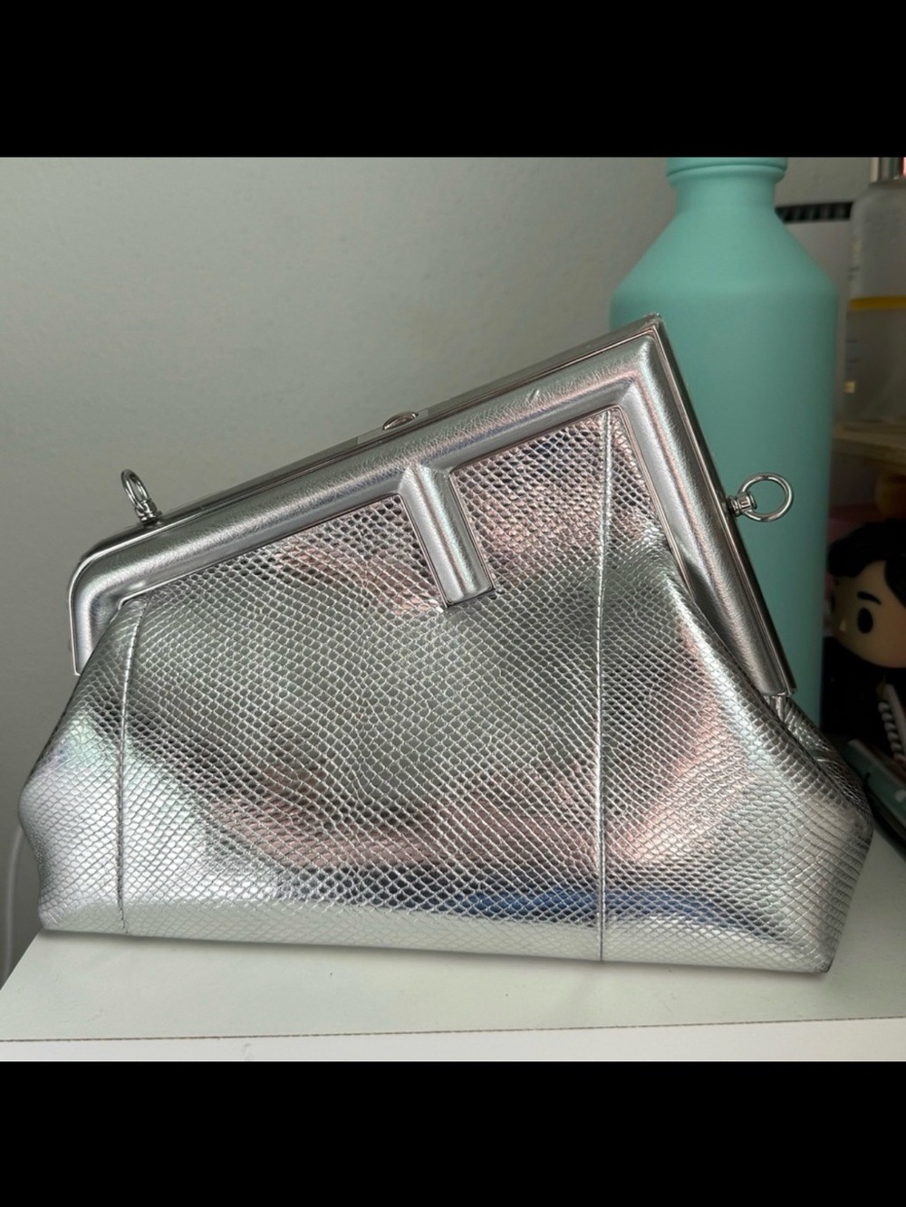 FENDI BNIB Fendi First Silver Python